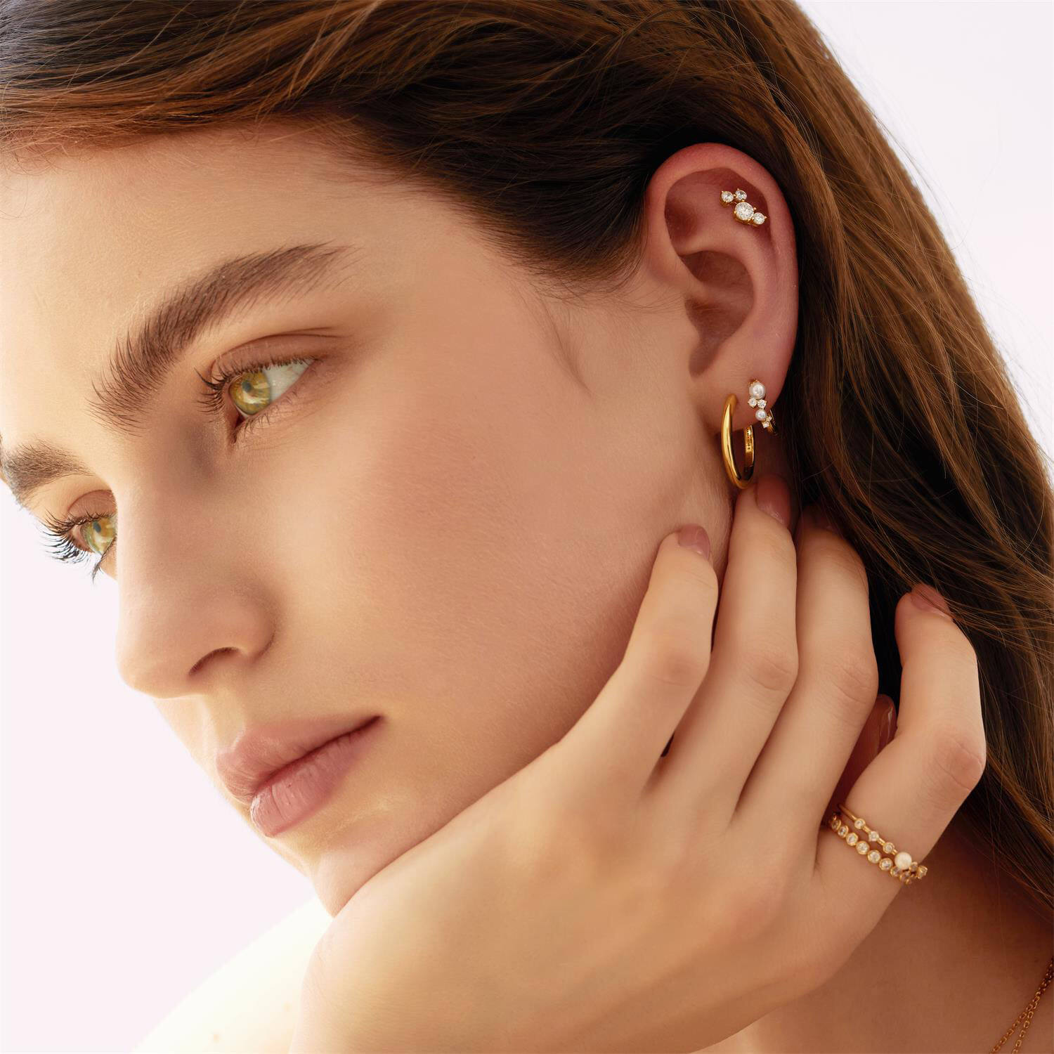  Starlit Drops - Earrings - Silver / 14kt GP - Pearl - 1cm
